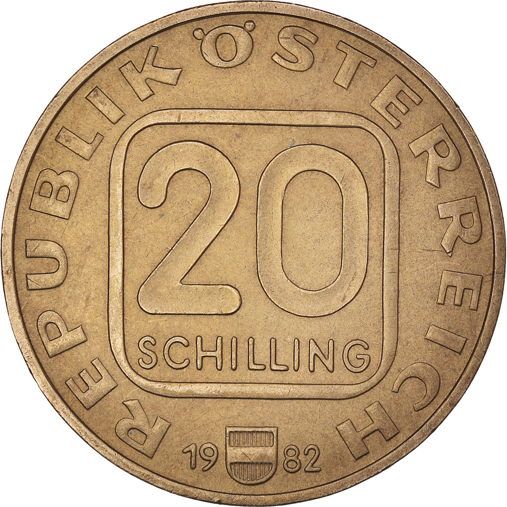 Coin, Austria, 20 Schilling, 1982, AU(50-53), Copper-Aluminum-Nickel