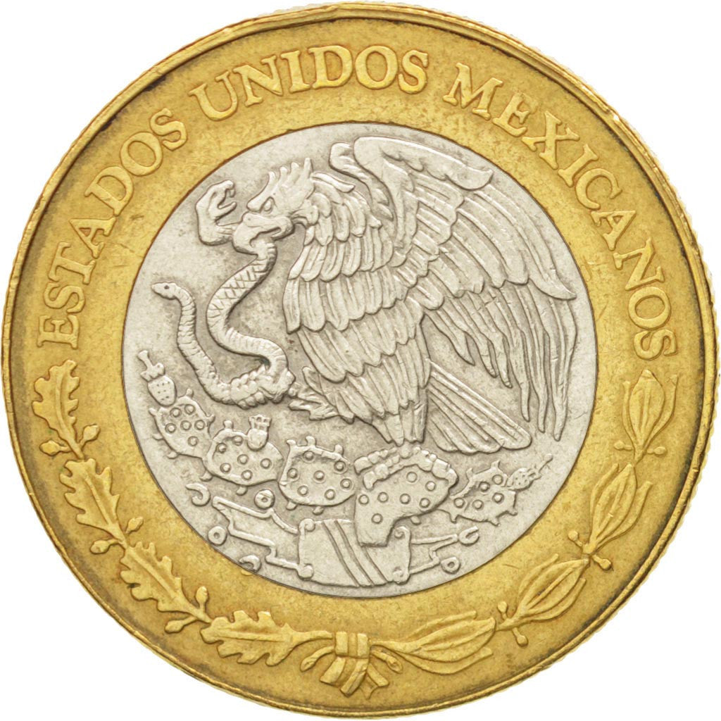 MEXICO, 10 Pesos, 1997, Mexico City, KM #616, AU(50-53), Bi-Metallic, 28