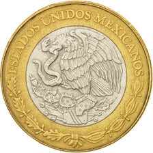 MEXICO, 10 Pesos, 1997, Mexico City, KM #616, AU(50-53), Bi-Metallic, 28