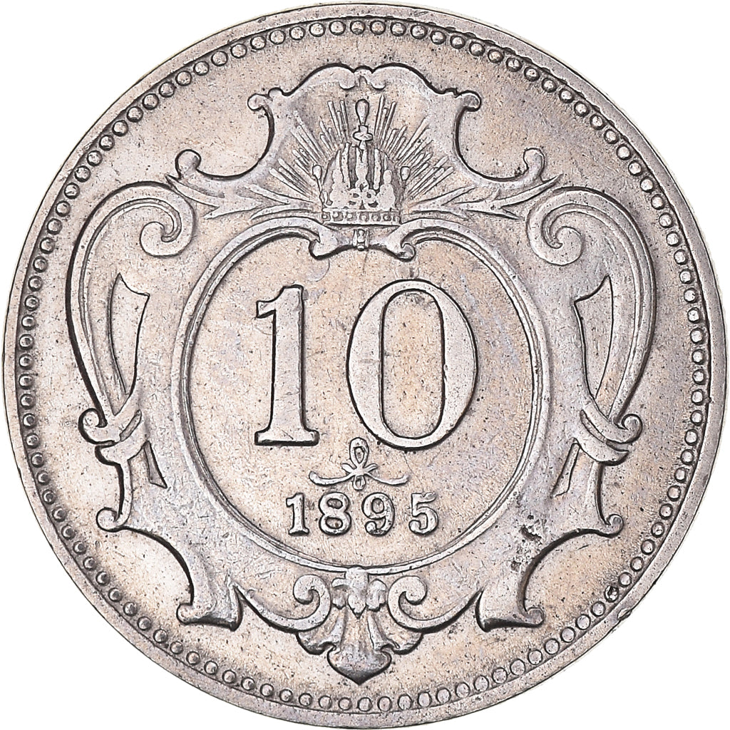 Moneta, Austria, Franz Joseph I, 10 Heller, 1895, BB+, Nichel, KM:2802
