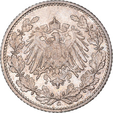 Moneta, GERMANIA - IMPERO, 1/2 Mark, 1915, Karlsruhe, SPL-, Argento, KM:17