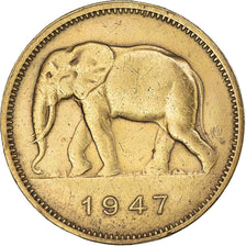 Münze, Belgisch-Kongo, 2 Francs, 1947, SS, Messing, KM:28