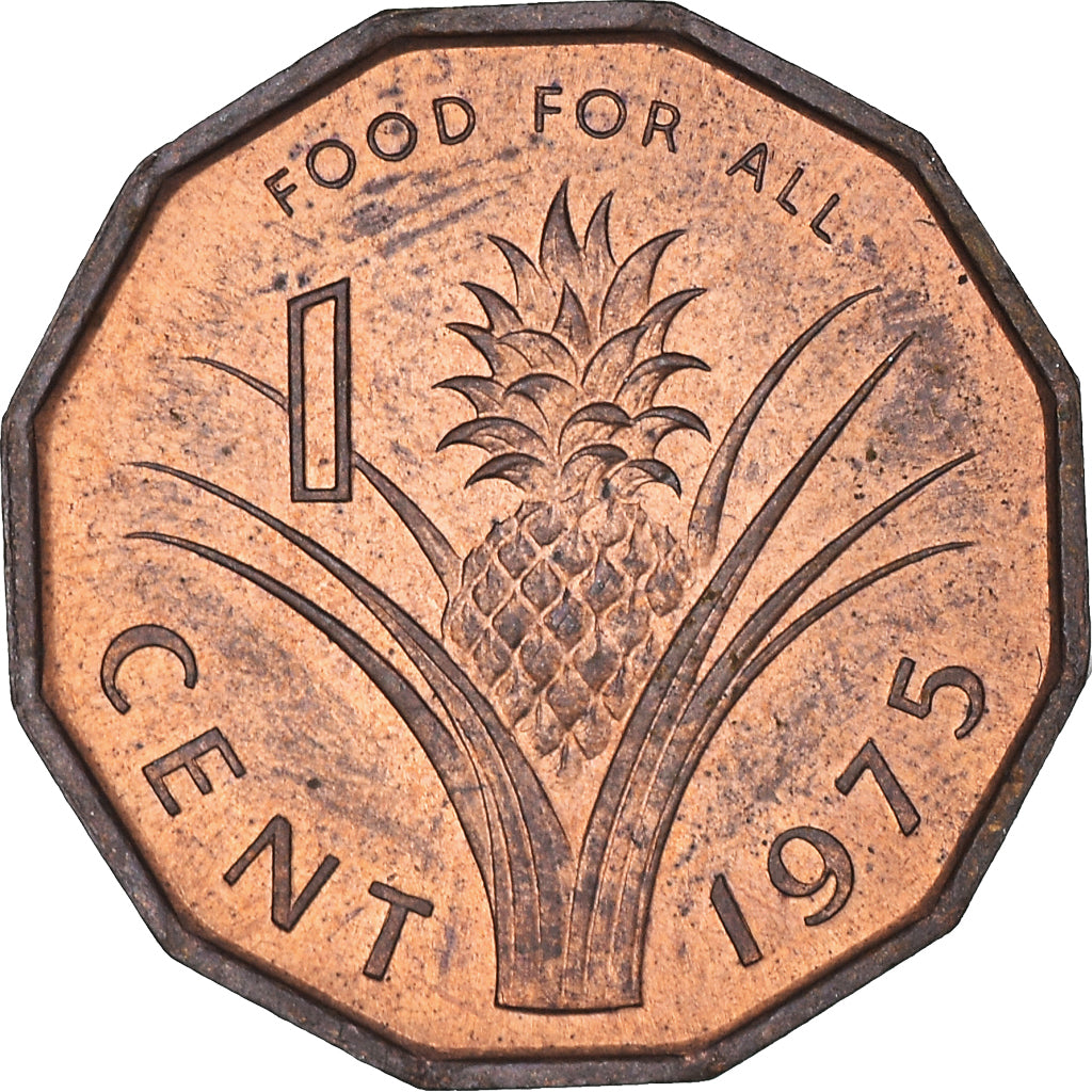 Coin, Swaziland, Sobhuza II, Cent, 1975, British Royal Mint, AU(55-58), Bronze