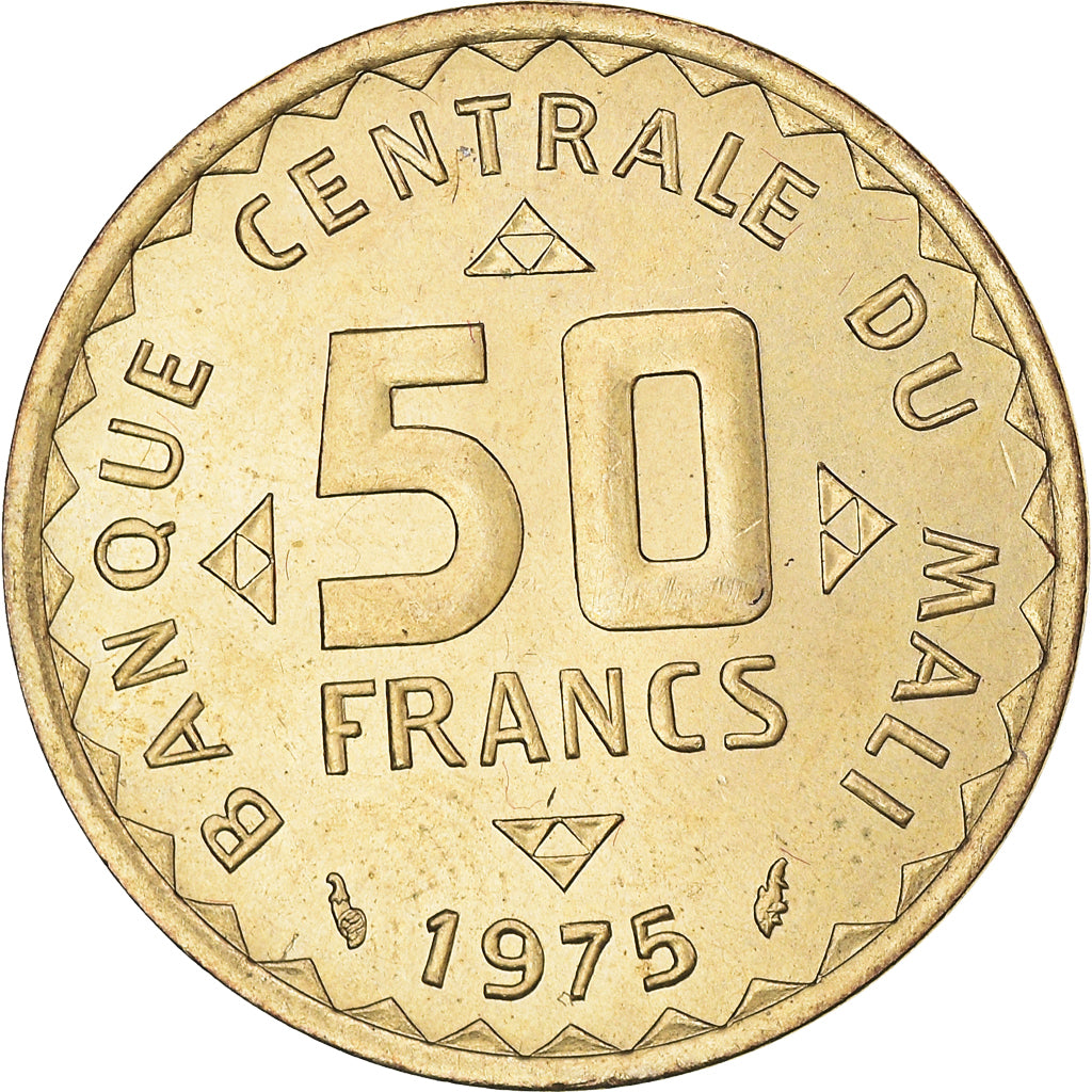 Moneta, Mali, 50 Francs, 1975, Paris, SPL, Nichel-ottone, KM:9