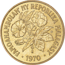 Coin, Madagascar, 20 Francs, 4 Ariary, 1970, Paris, AU(55-58), Aluminum-Bronze