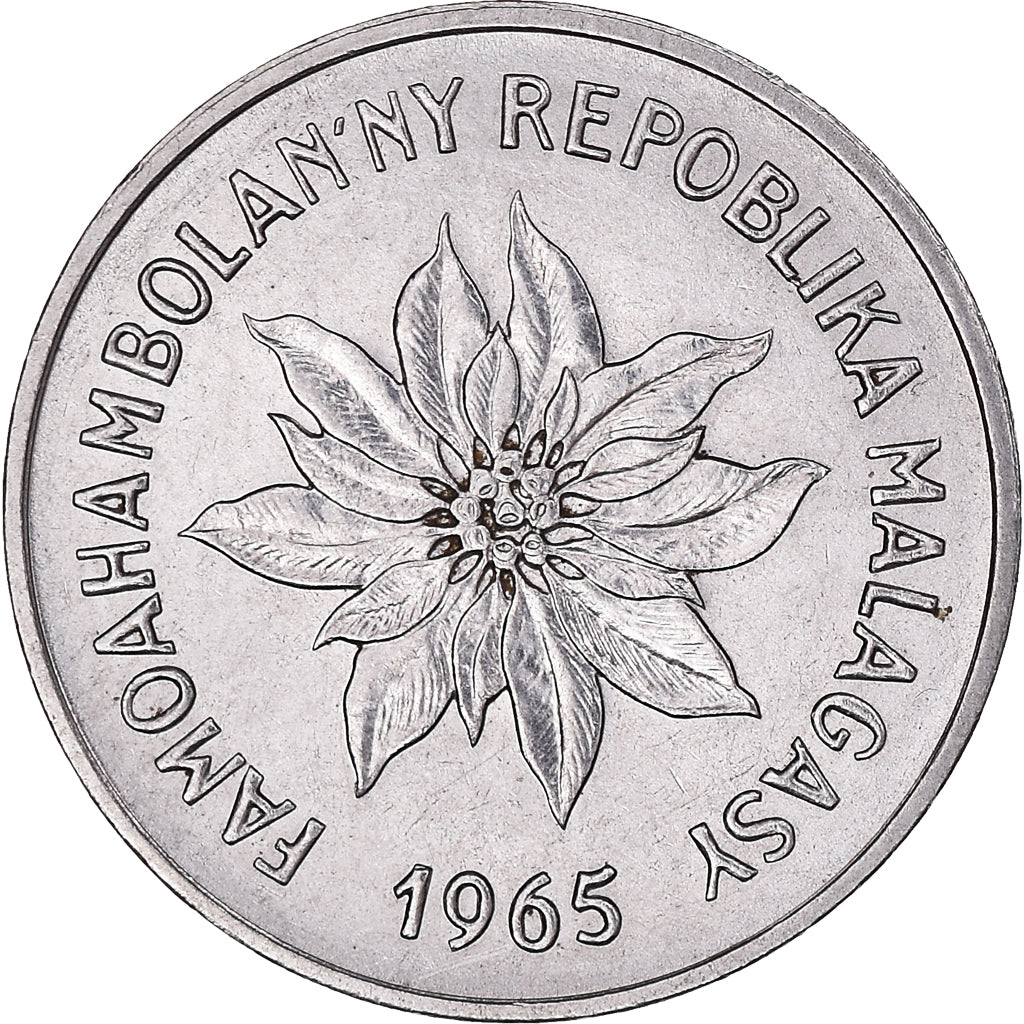 Monnaie, Madagascar, 2 Francs, 1965, Paris, SUP, Acier inoxydable, KM:9