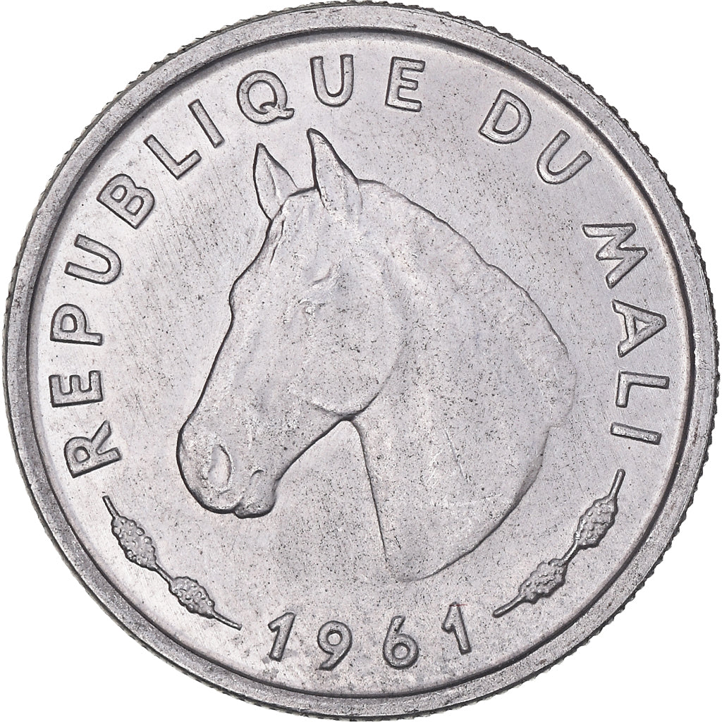 Coin, Mali, 10 Francs, 1961, Paris, MS(60-62), Aluminum, KM:3