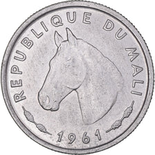 Coin, Mali, 10 Francs, 1961, Paris, MS(60-62), Aluminum, KM:3