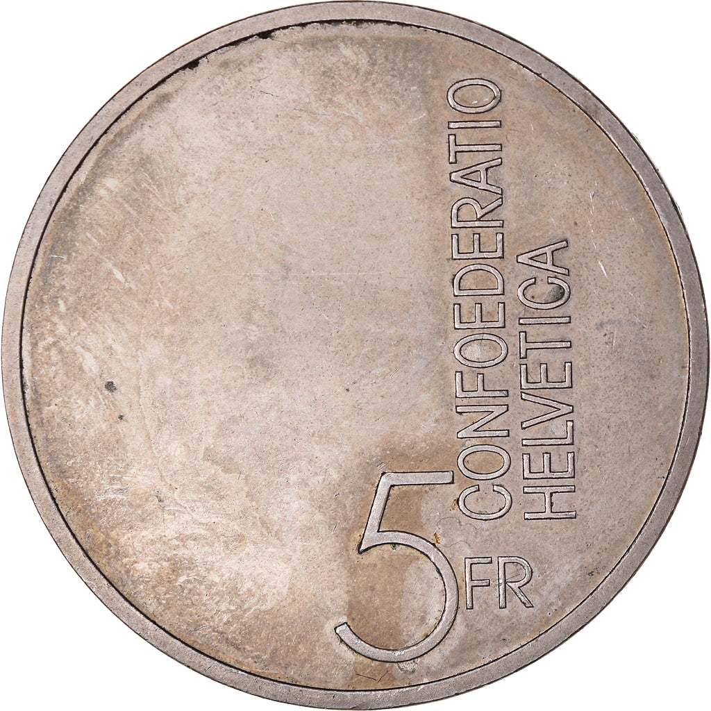 Coin, Switzerland, Année européenne de la musique, 5 Francs, 1985, EF(40-45)
