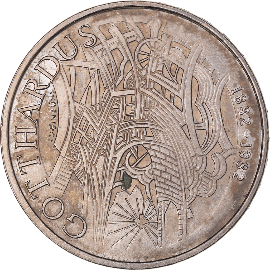 Moneta, Svizzera, Train de Gotthard, 5 Francs, 1982, BB, Rame-nichel