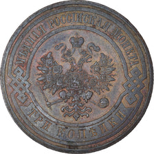 Coin, Russia, Nicholas II, 3 Kopeks, 1911, Saint-Petersburg, EF(40-45), Copper