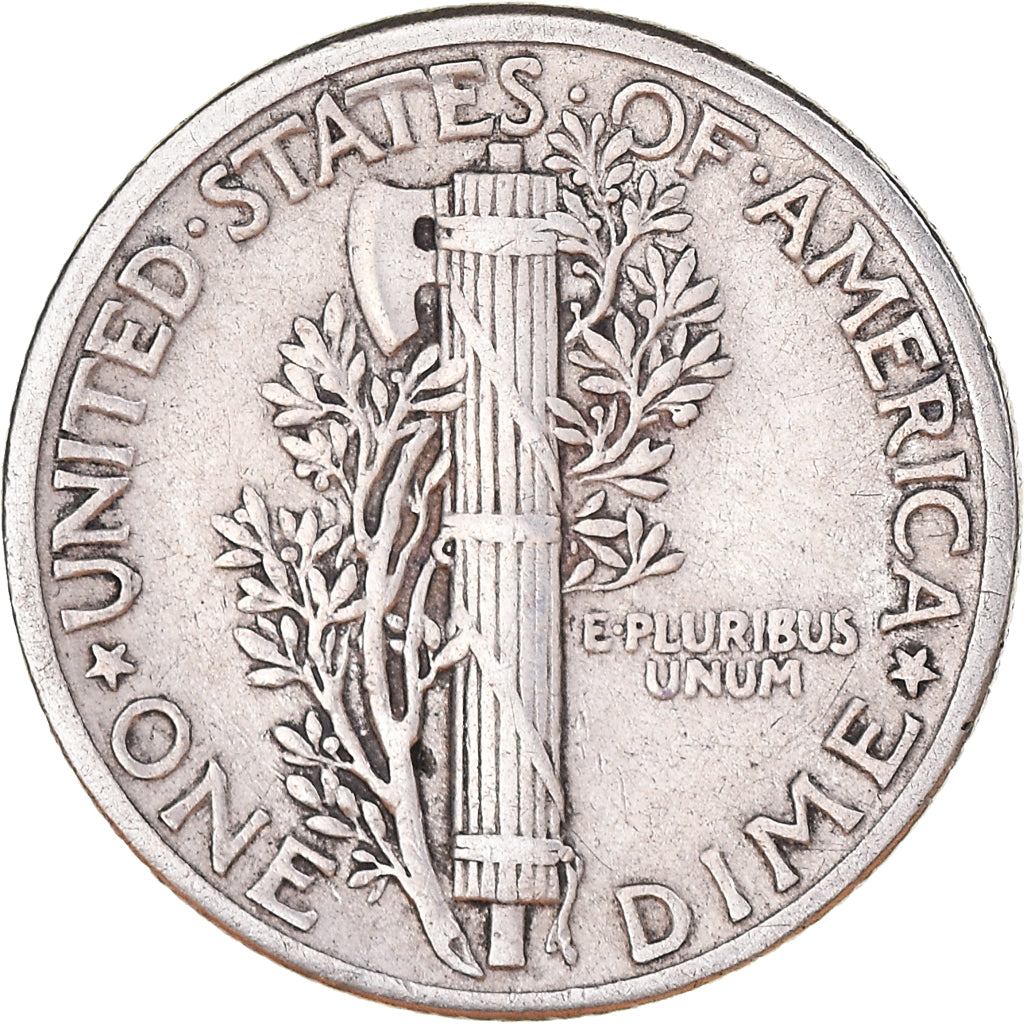 Coin, United States, Mercury Dime, Dime, 1937, U.S. Mint, Philadelphia