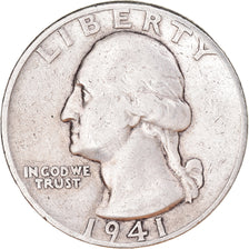 Coin, United States, Washington Quarter, Quarter, 1941, U.S. Mint, Denver