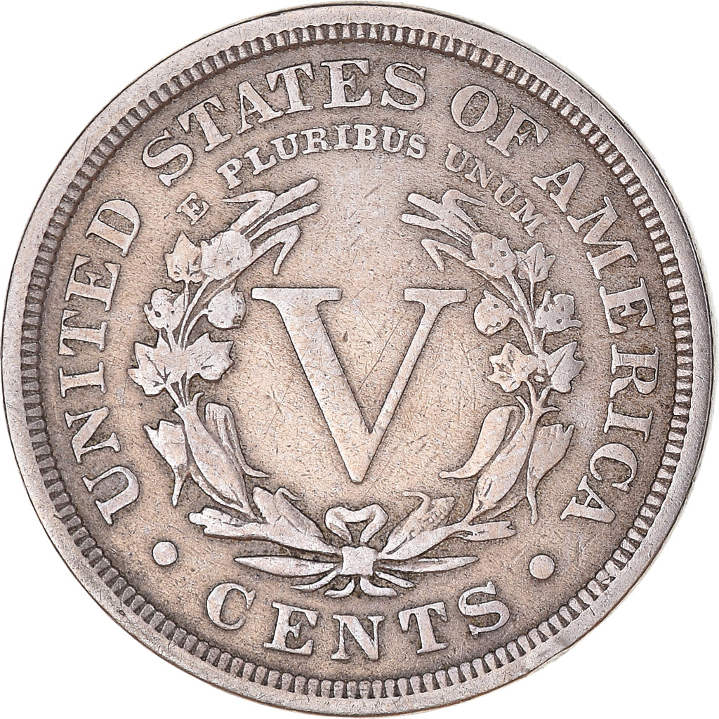 Moneta, USA, Liberty Nickel, 5 Cents, 1909, U.S. Mint, Philadelphia, VF(20-25)