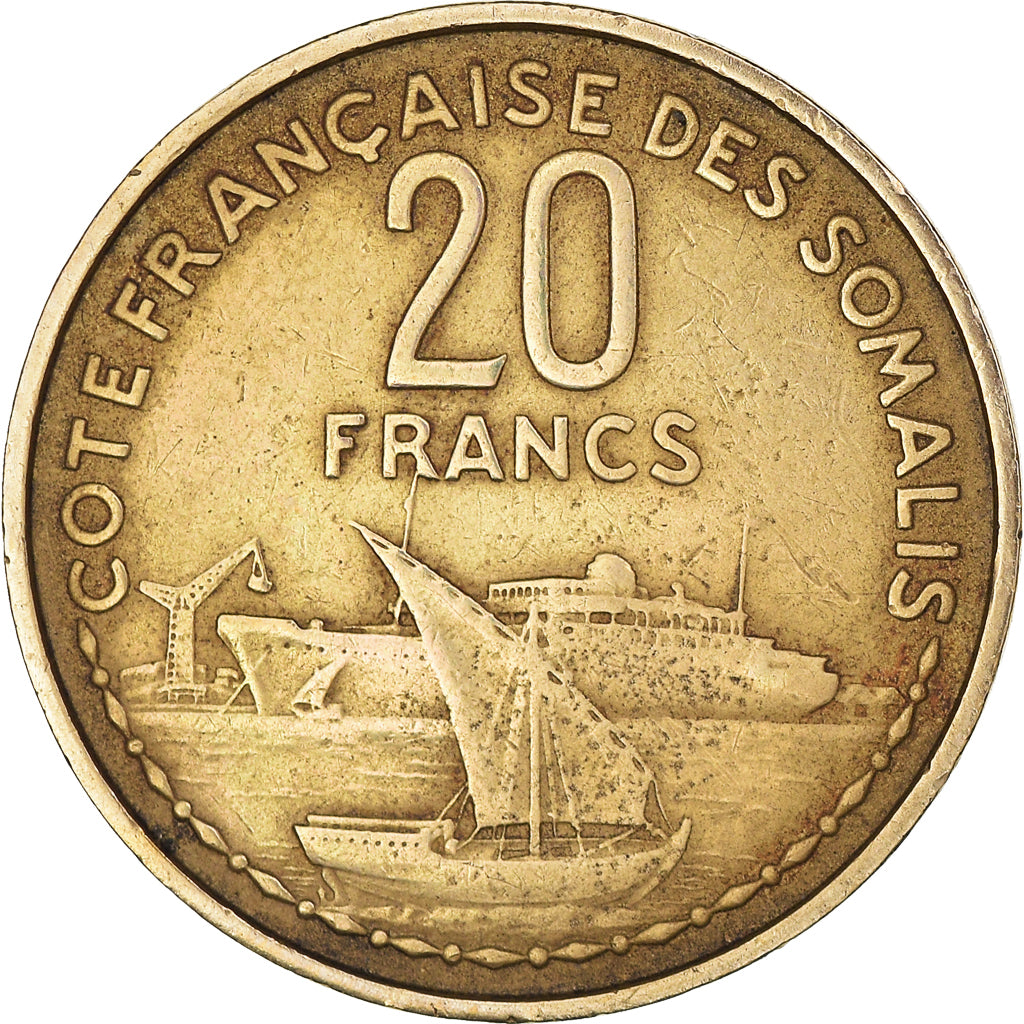 Moneta, Costa francese dei somali, 20 Francs, 1965, Paris, MB+
