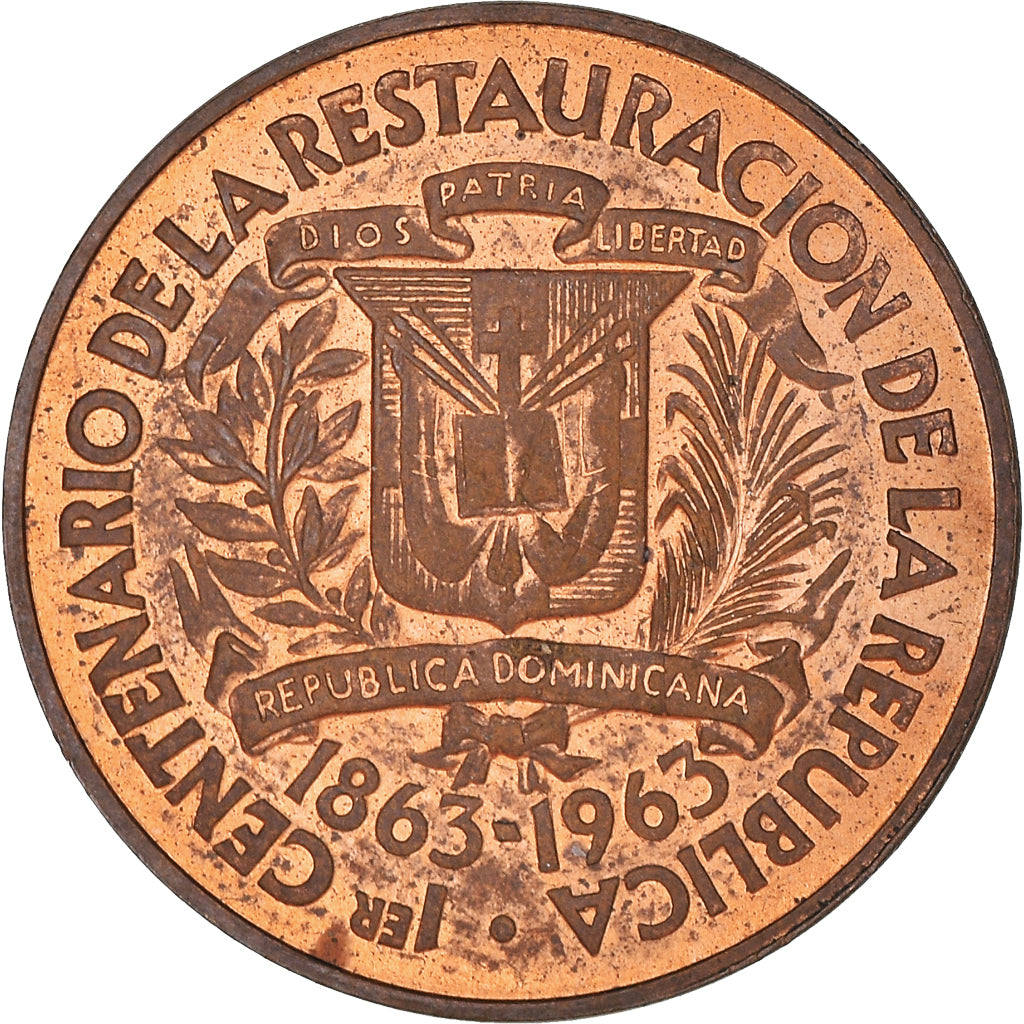 Coin, Dominican Republic, Centavo, 1963, AU(50-53), Bronze, KM:25