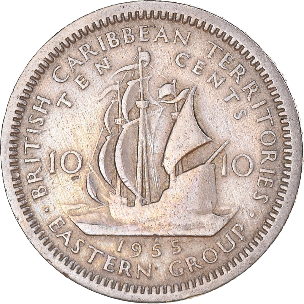 Coin, East Caribbean States, Elizabeth II, 10 Cents, 1955, VF(30-35)