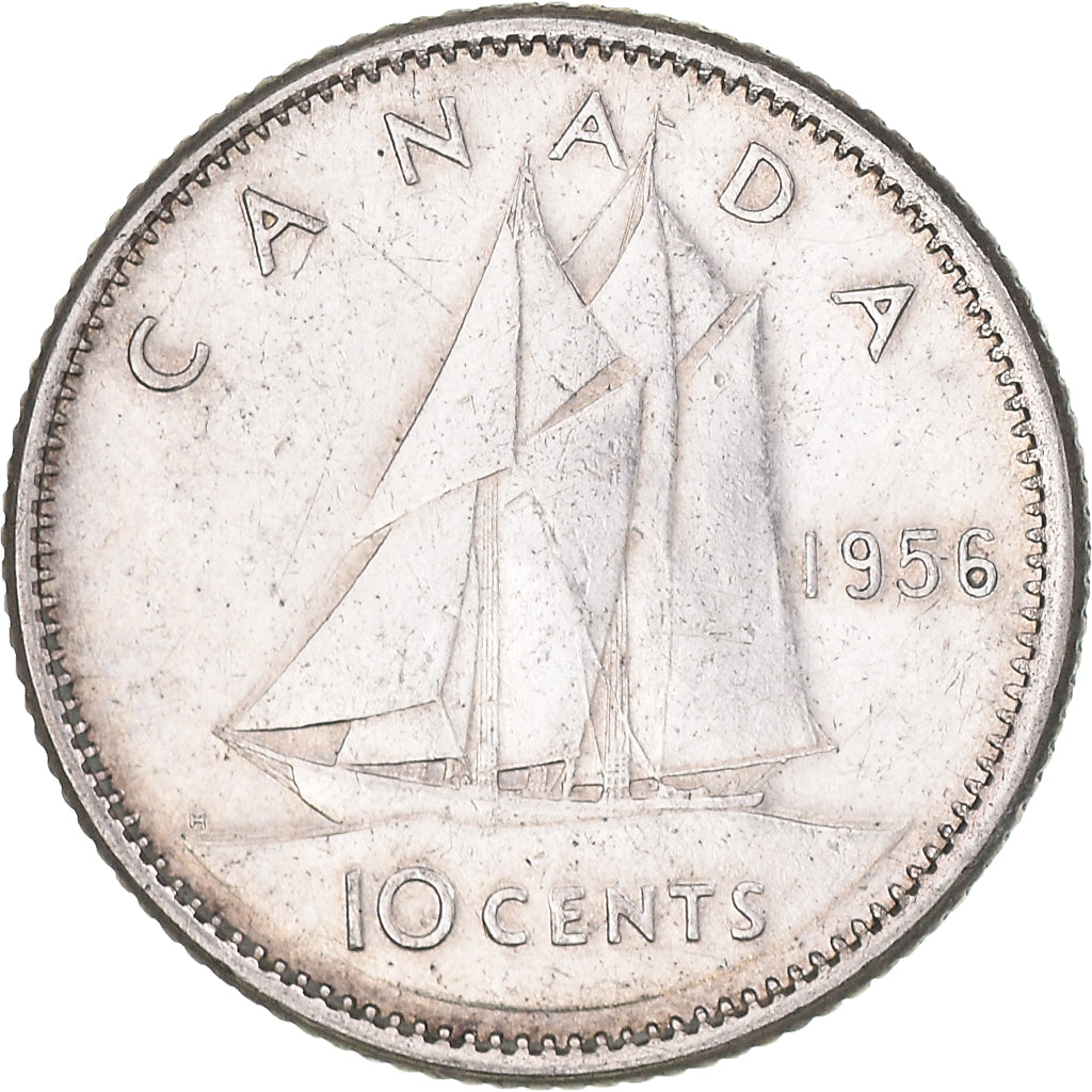 Coin, Canada, Elizabeth II, 10 Cents, 1956, Royal Canadian Mint, Ottawa