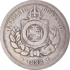 Moneta, Brazylia, Pedro II, 100 Reis, 1888, VF(20-25), Miedź-Nikiel, KM:483