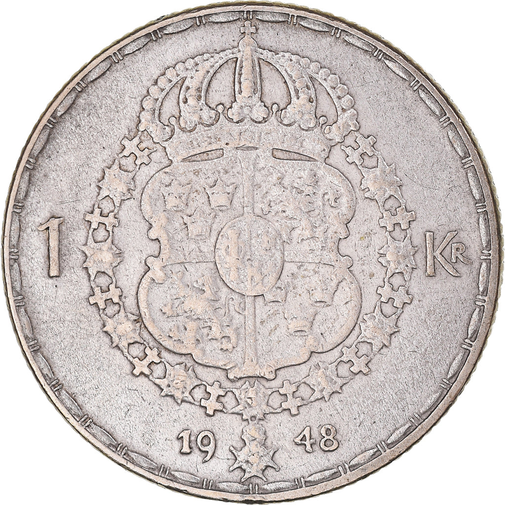Münze, Schweden, Gustaf V, Krona, 1948, SS, Silber, KM:814