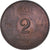 Moneda, Suecia, Gustaf VI, 2 Öre, 1955, BC+, Bronce, KM:821