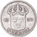 Moneda, Suecia, Gustaf V, 25 Öre, 1930, MBC, Plata, KM:785