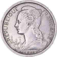 Coin, Réunion, 2 Francs, 1948, Paris, AU(50-53), Aluminum, KM:8
