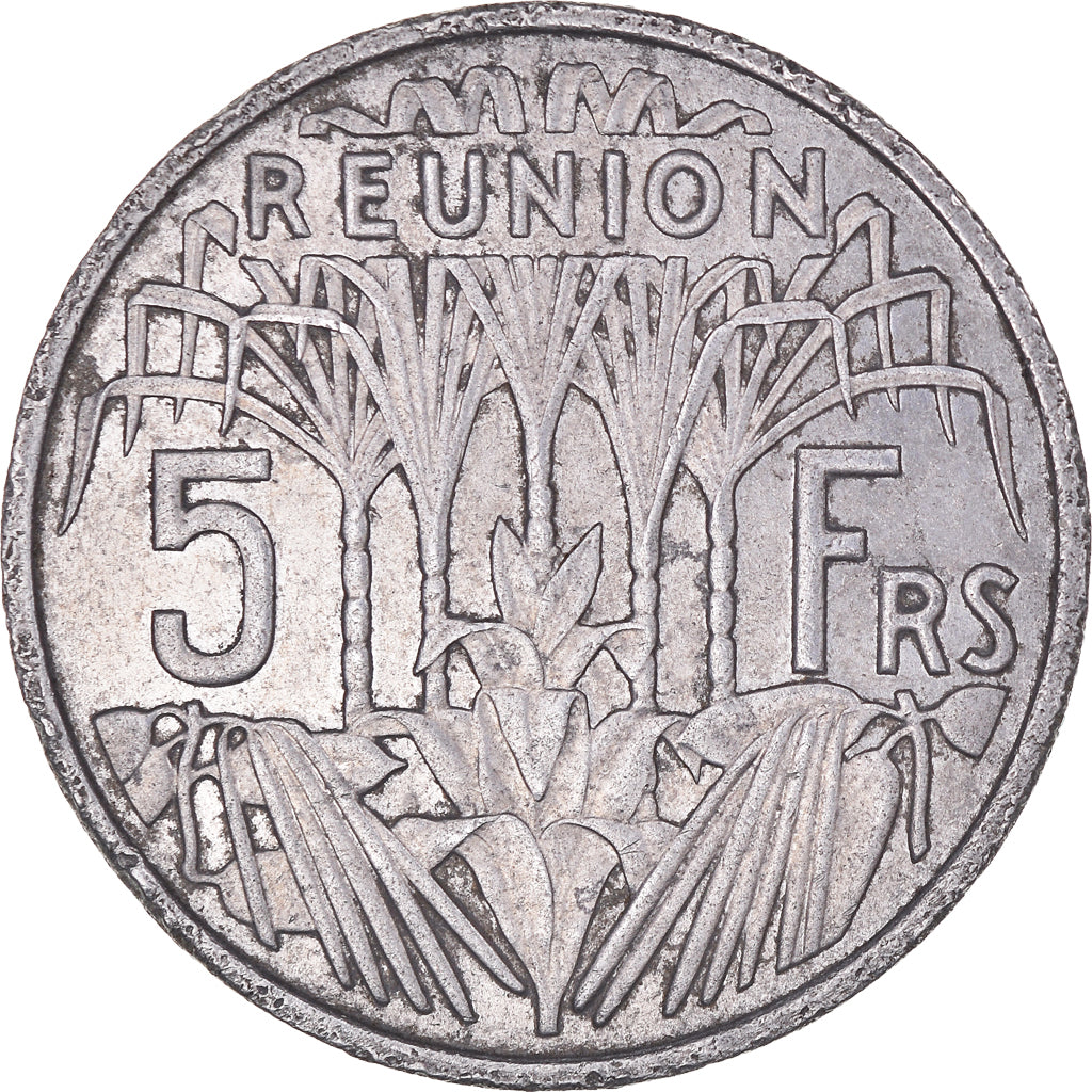 Coin, Réunion, 5 Francs, 1955, AU(50-53), Aluminum, KM:E5