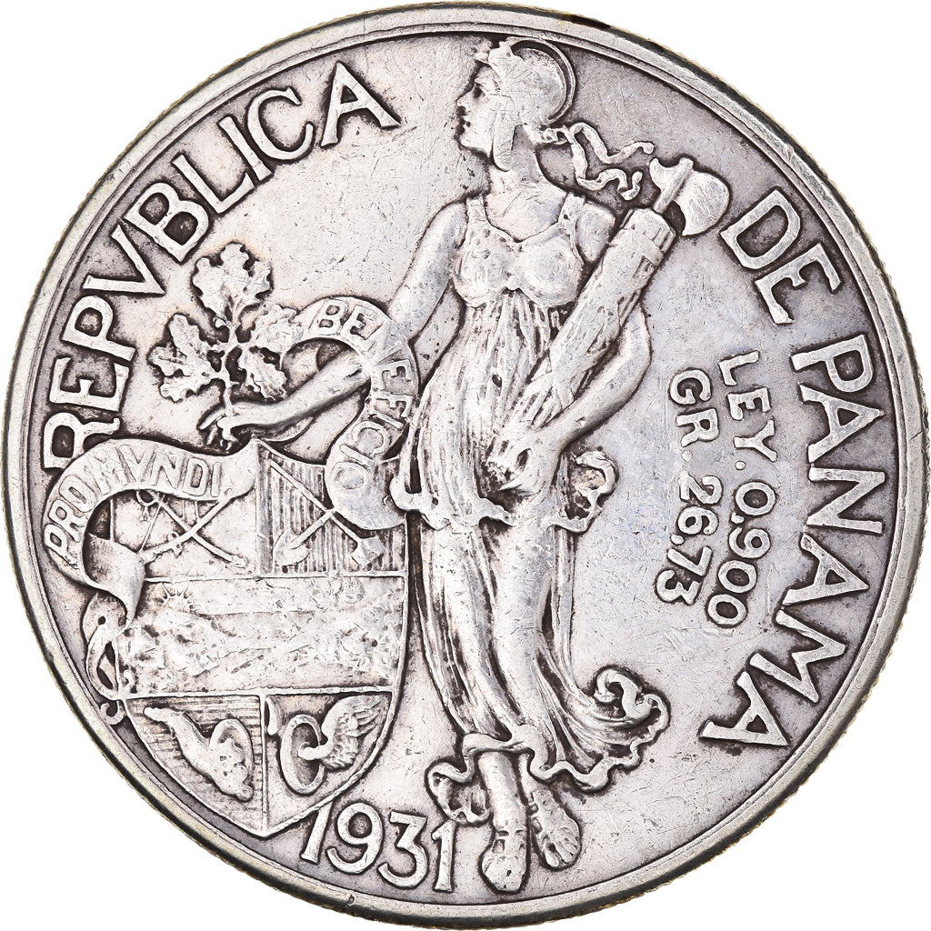 Moneta, Panama, Balboa, 1931, BB, Argento, KM:13