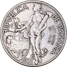Moneta, Panama, Balboa, 1931, BB, Argento, KM:13