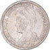 Moneda, Países Bajos, Wilhelmina I, 25 Cents, 1917, MBC, Plata, KM:146