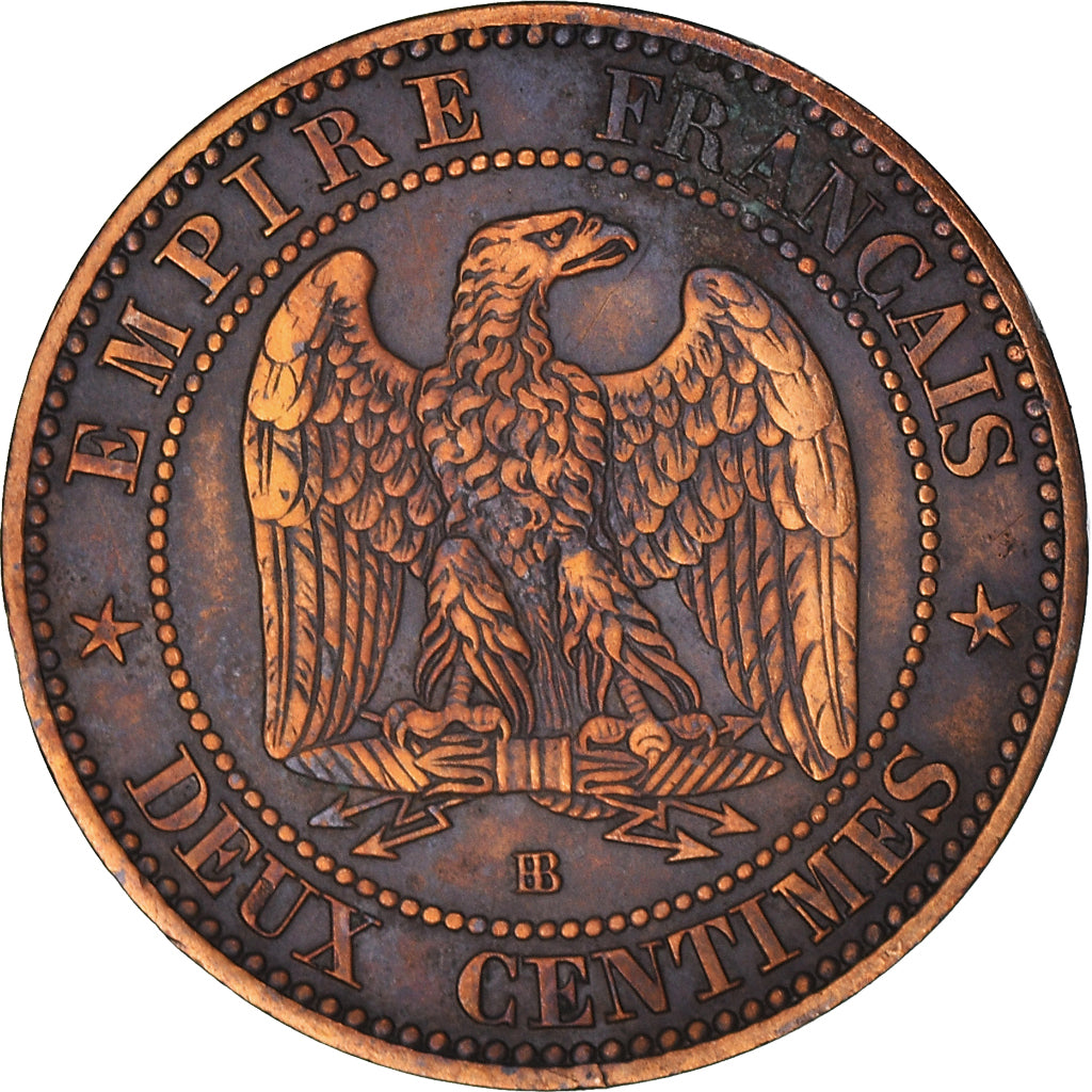 Moneta, Francia, Napoleon III, Napoléon III, 2 Centimes, 1861, Strasbourg, MB+