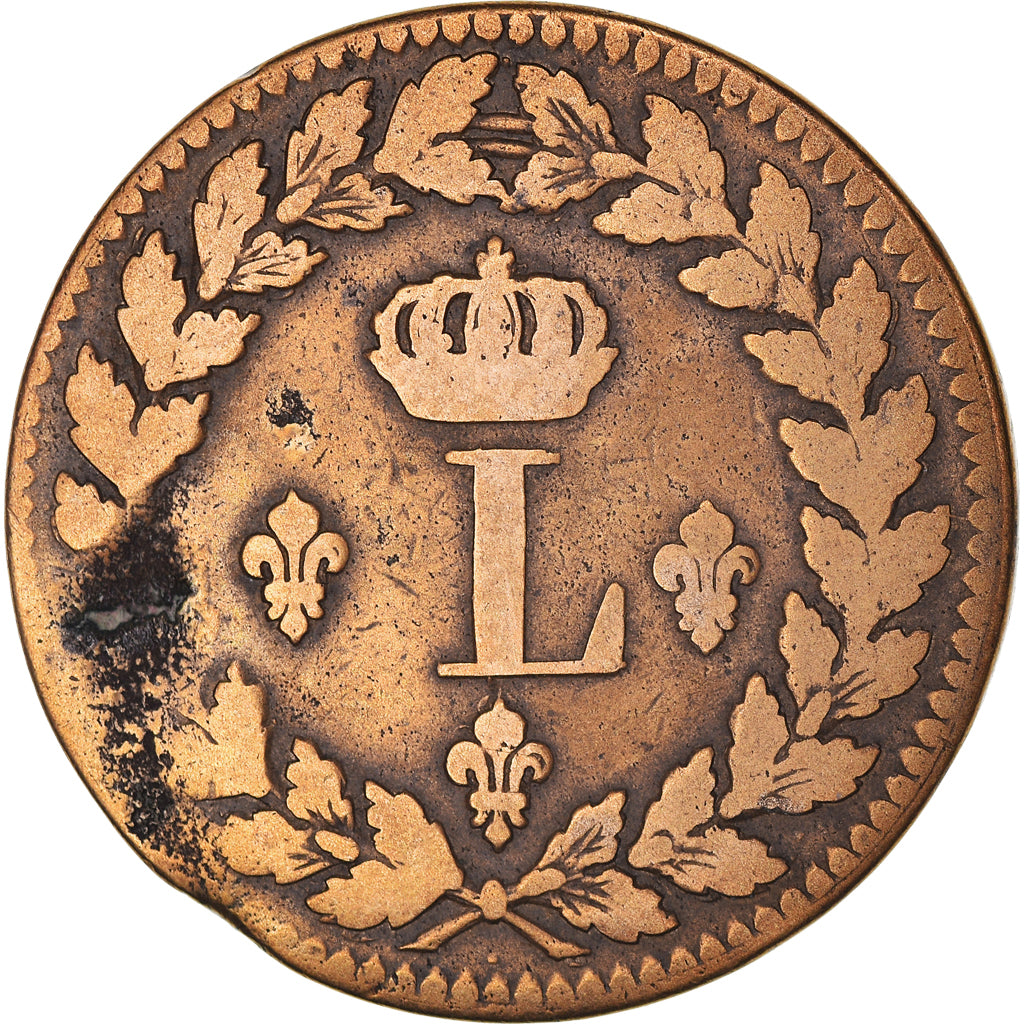 Monnaie, France, Louis XVIII, Decime, 1815, Strasbourg, B+, Bronze