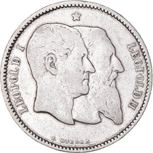 Moeda, Bélgica, Leopold II, Franc, 1880, VF(30-35), Prata, KM:38