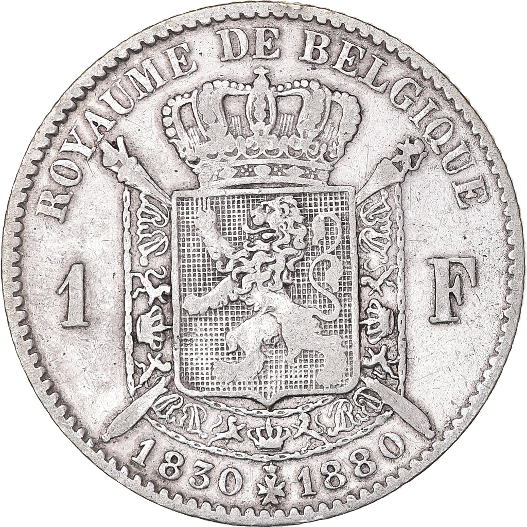 Coin, Belgium, Leopold II, Franc, 1880, VF(30-35), Silver, KM:38