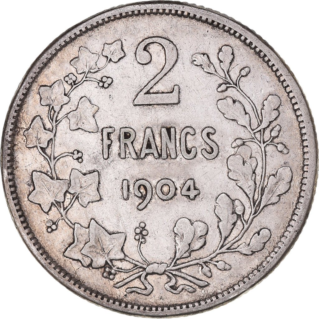 Münze, Belgien, 2 Francs, 2 Frank, 1904, SS, Silber, KM:58.1