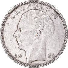 Coin, Belgium, 20 Francs, 20 Frank, 1935, Warsaw, EF(40-45), Silver, KM:105