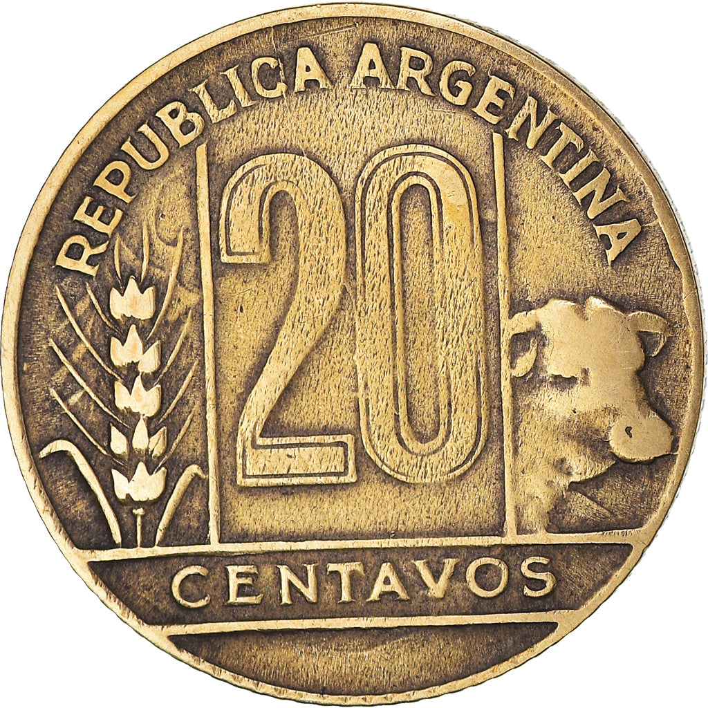 Moneta, Argentina, 20 Centavos, 1950, MB+, Alluminio-bronzo, KM:42