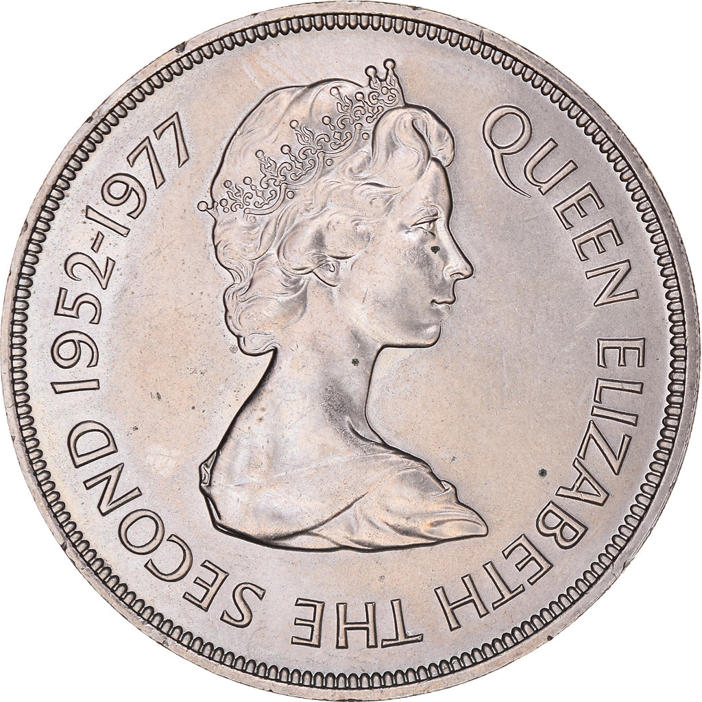 Münze, Tristan Da Cunha, Elizabeth II, 25 Pence, 1977, VZ+, Kupfer-Nickel, KM:1