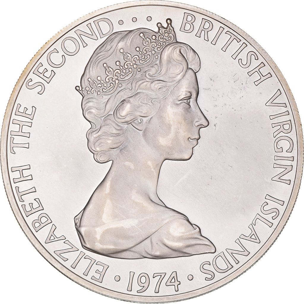 Coin, BRITISH VIRGIN ISLANDS, Elizabeth II, Dollar, 1974, Franklin Mint, U.S.A.