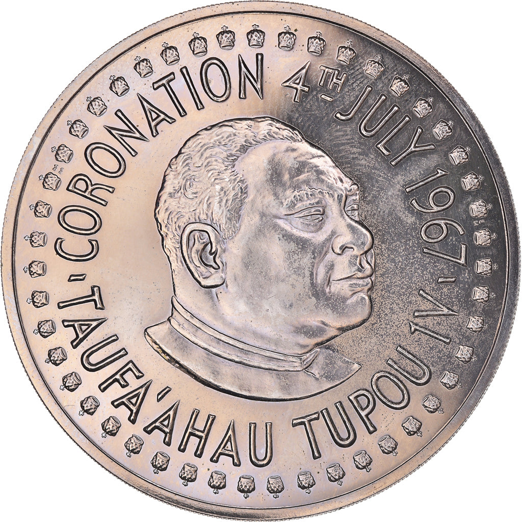 Munten, Tonga, King Taufa'ahau Tupou IV, 2 Pa'anga, 1967, ZF+, Cupro-nikkel