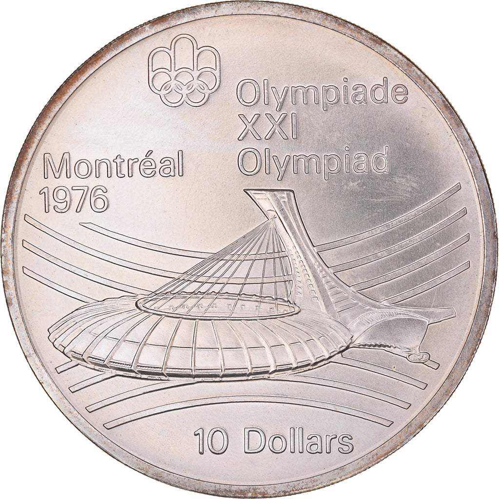 Coin, Canada, Elizabeth II, 1976 Olympics - Olympic Stadium, 10 Dollars, 1976