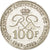 Monnaie, Monaco, Rainier III, 100 Francs, 1989, SPL, Argent, KM:164