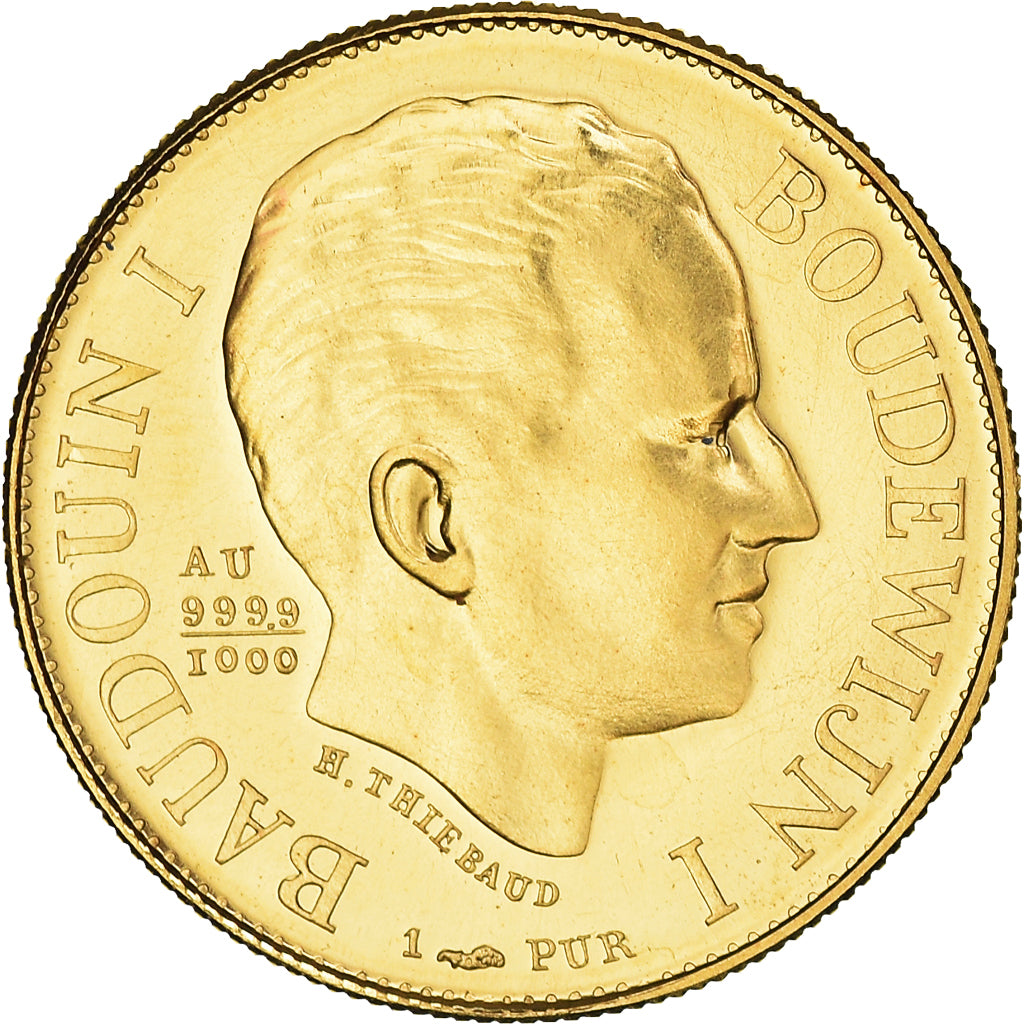 Belgium, Medal, Le roi Baudouin Ier, 1980, MS(65-70), Gold