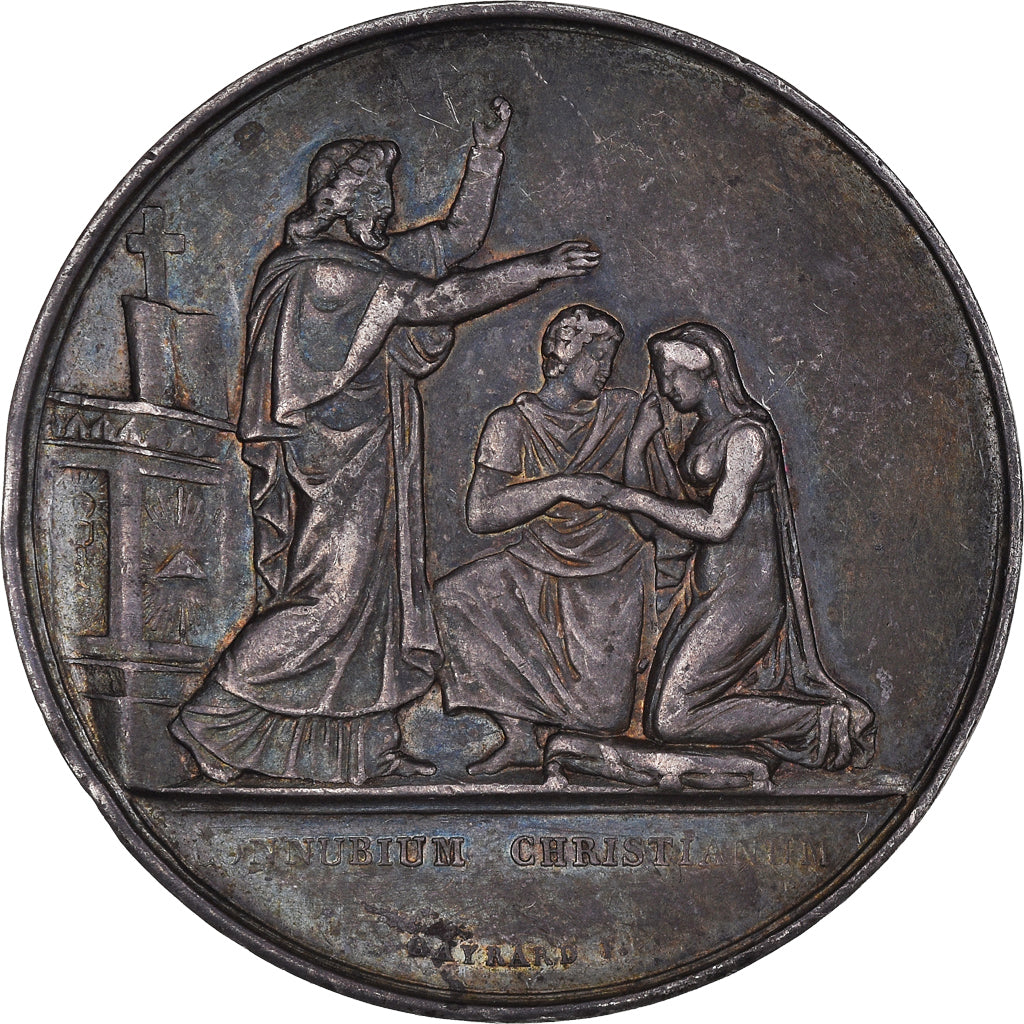 France, Medal, Noces , Mariage, Religions & beliefs, 1860, Gayrard, AU(50-53)