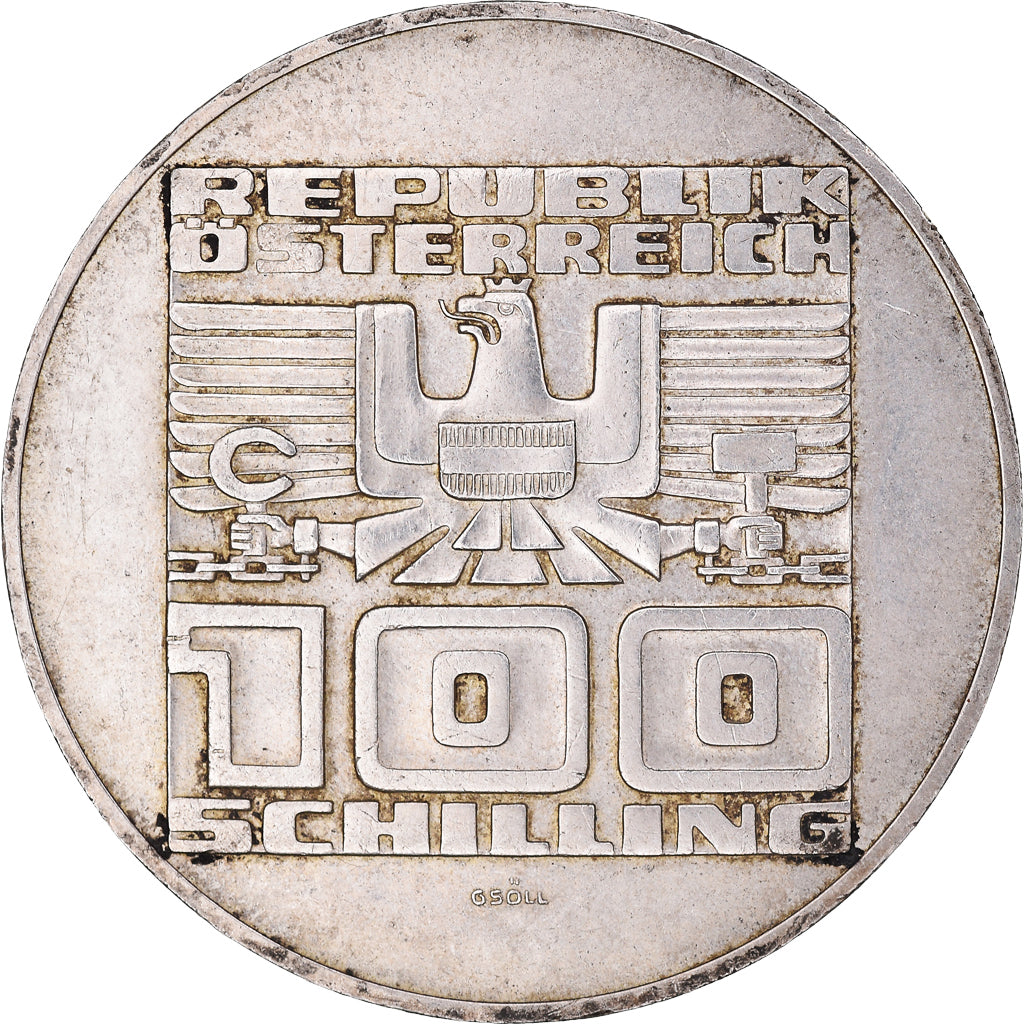 Moneta, Austria, Forteresse de Hohensalzburg, 100 Schilling, 1977, BB, Argento