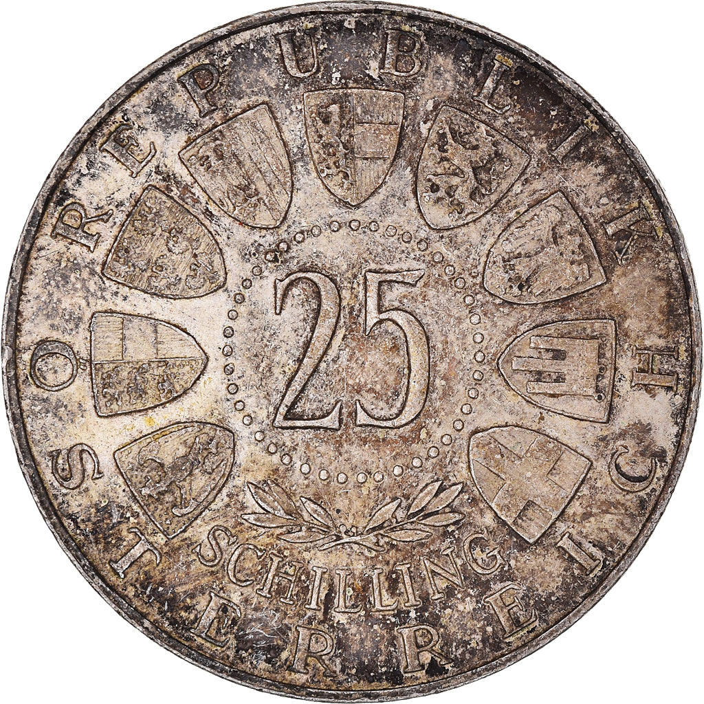 Coin, Austria, 25 Schilling, 1957, VF(30-35), Silver, KM:2883