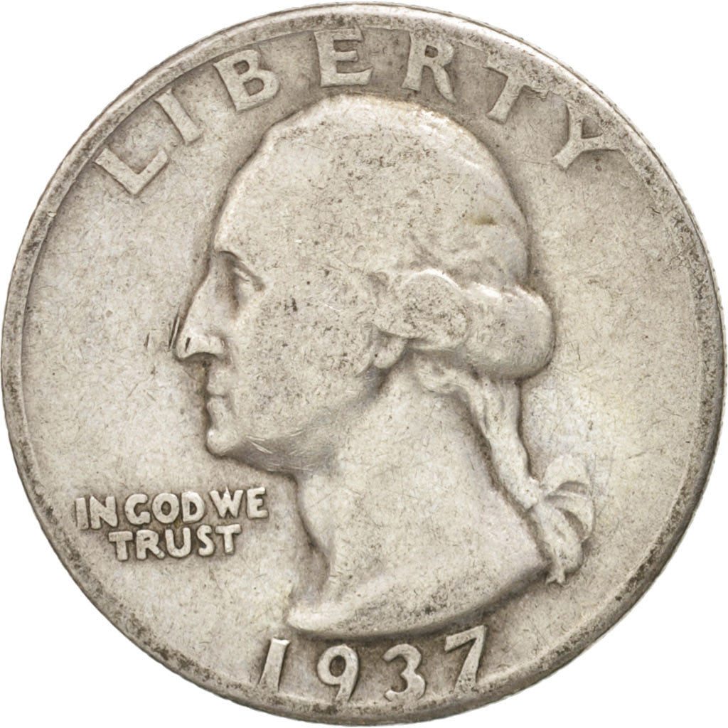 United States, Washington Quarter, 1937, Philadelphia, KM:164, VF(20-35)