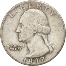 United States, Washington Quarter, 1937, Philadelphia, KM:164, VF(20-35)