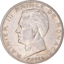Moneda, Mónaco, Rainier III, 5 Francs, 1966, MBC, Plata, KM:141